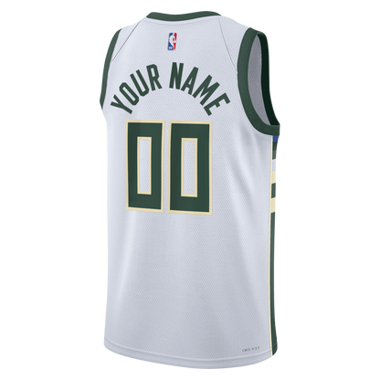 Milwaukee Bucks White Association Jersey Custom