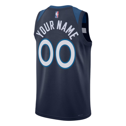 Minnesota Timberwolves Navy Icon Jersey Custom