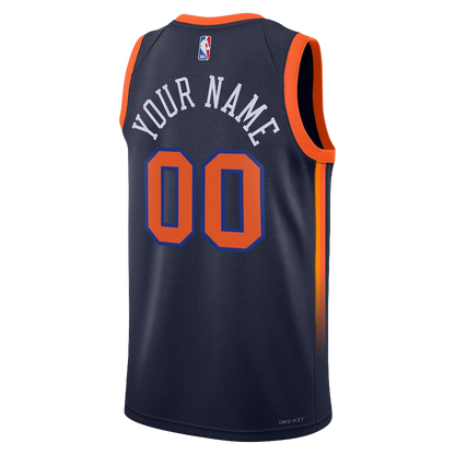 New York Knicks Navy Statement Jersey Custom