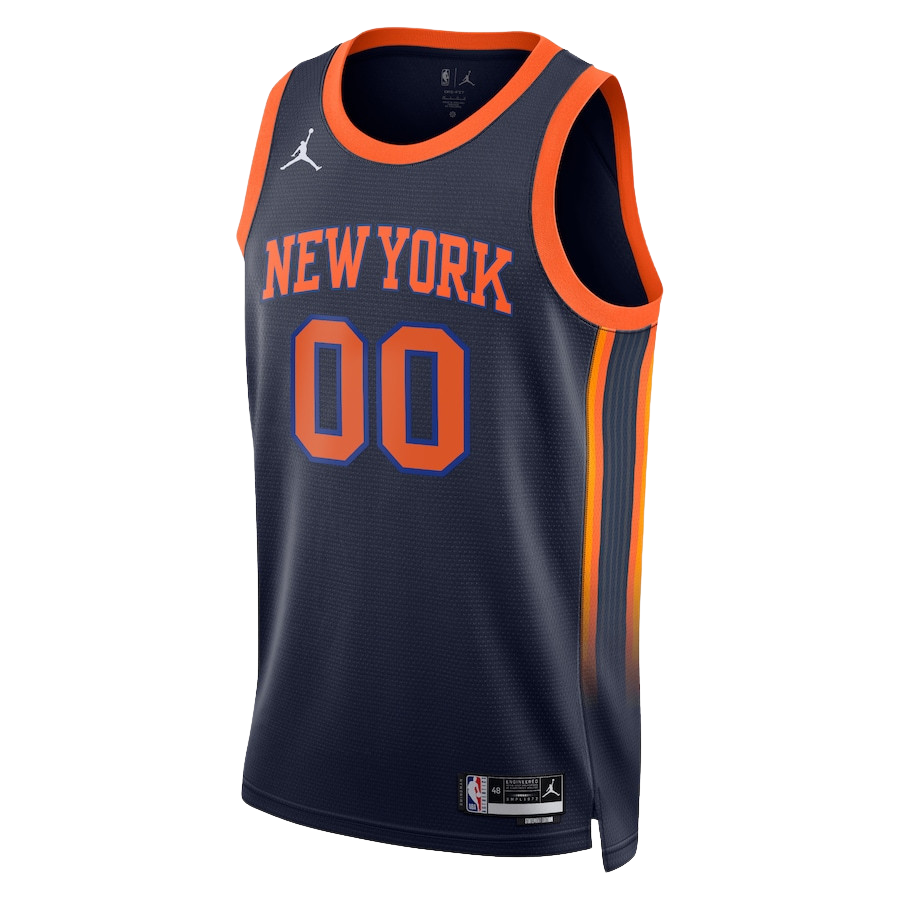 New York Knicks Navy Statement Jersey Custom