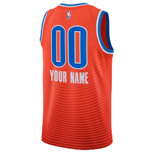 Oklahoma City Thunder Personalized Orange Icon Jersey Custom