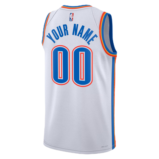 Oklahoma City Thunder Personalized White Association Jersey Custom