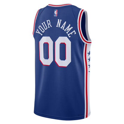 Philadelphia 76ers Blue Icon Jersey Custom
