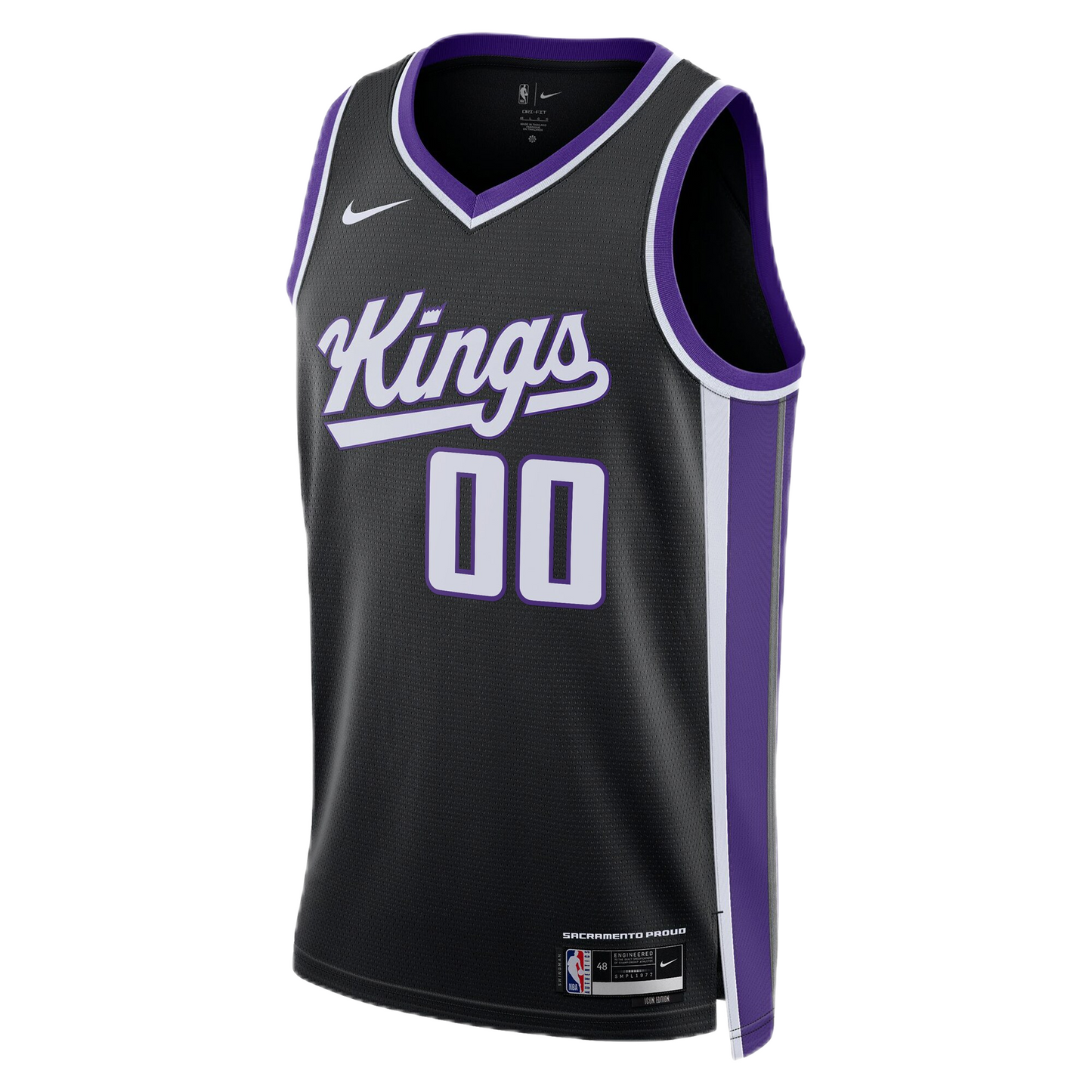 Sacramento Kings Black Icon Jersey Custom