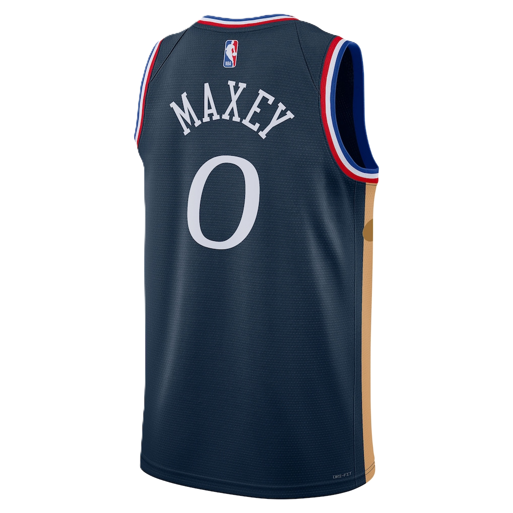 Philadelphia 76ers Navy 2025-2026 City Edition Jersey Tyrese Maxey #0