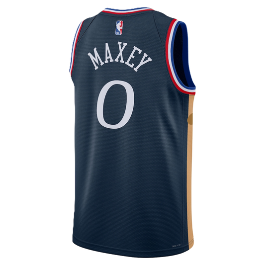 Philadelphia 76ers Navy 2025-2026 City Edition Jersey Tyrese Maxey #0