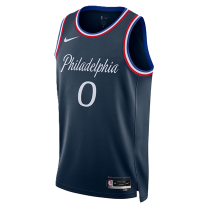 Philadelphia 76ers Navy 2025-2026 City Edition Jersey Tyrese Maxey #0