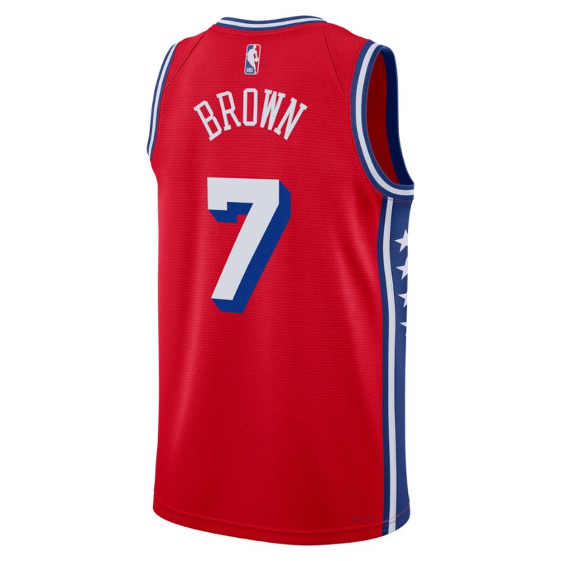 Philadelphia 76ers Red 2026-2027 Statement Edition Jersey Brown #7 back