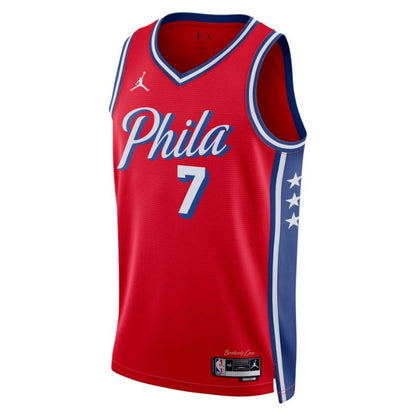 Philadelphia 76ers Red 2026-2027 Statement Edition Jersey Brown #7 front