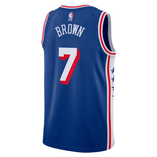Philadelphia 76ers Royal 2026-2027 Icon Edition Jersey Jaylen Brown #7 back