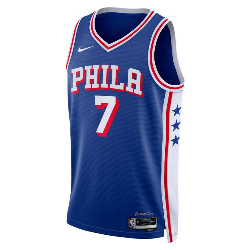 Philadelphia 76ers Royal 2026-2027 Icon Edition Jersey Jaylen Brown #7 front