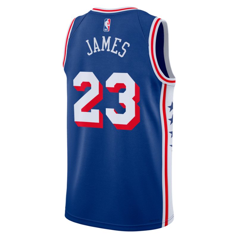 Philadelphia 76ers Royal 2026-2027 Icon Edition Jersey LeBron James #23 back