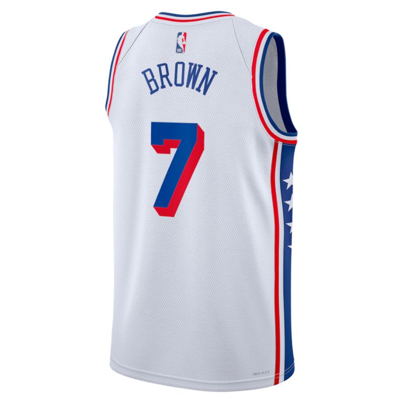 Philadelphia 76ers White 2026-2027 Association Edition Jersey Jaylen Brown #7 back