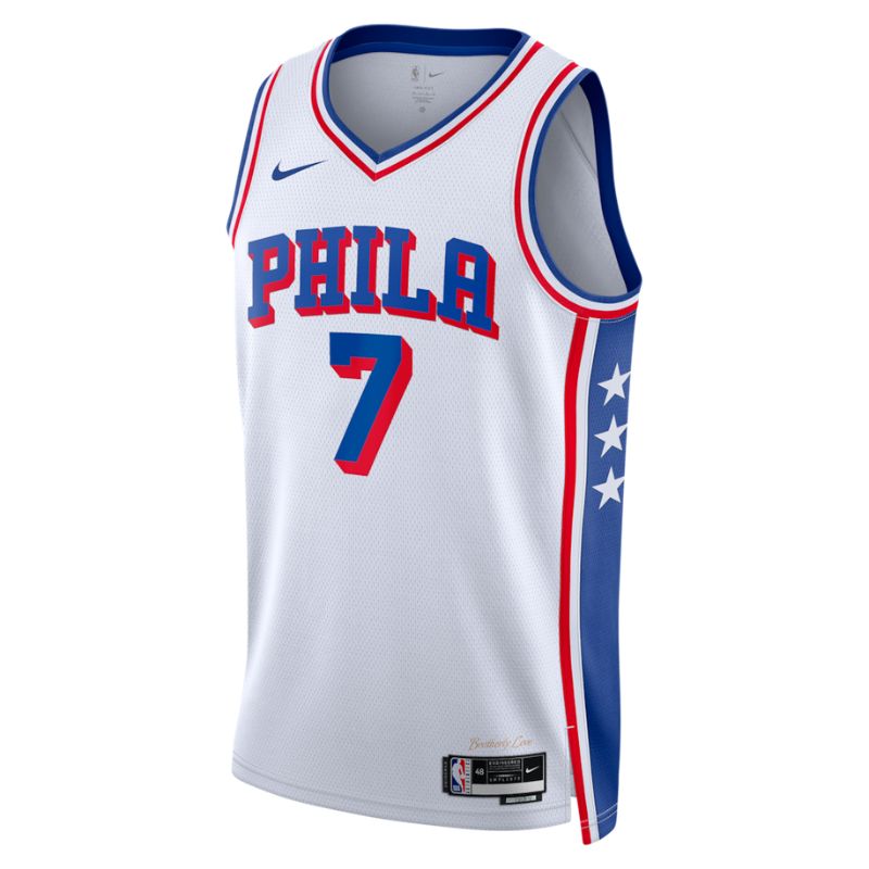 Philadelphia 76ers White 2026-2027 Association Edition Jersey Jaylen Brown #7 front