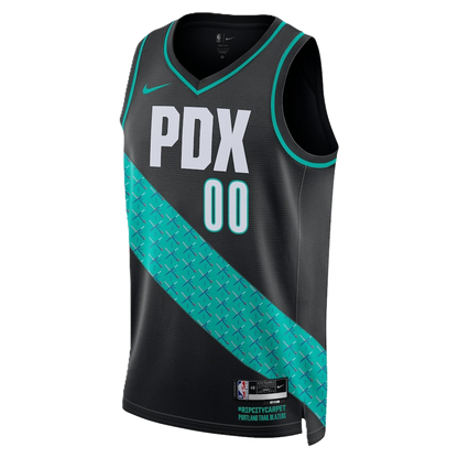 Portland Trail Blazers Black 2025-2026 City Edition Jersey Scoot Henderson #00