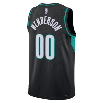 Portland Trail Blazers Black 2025-2026 City Edition Jersey Scoot Henderson #00