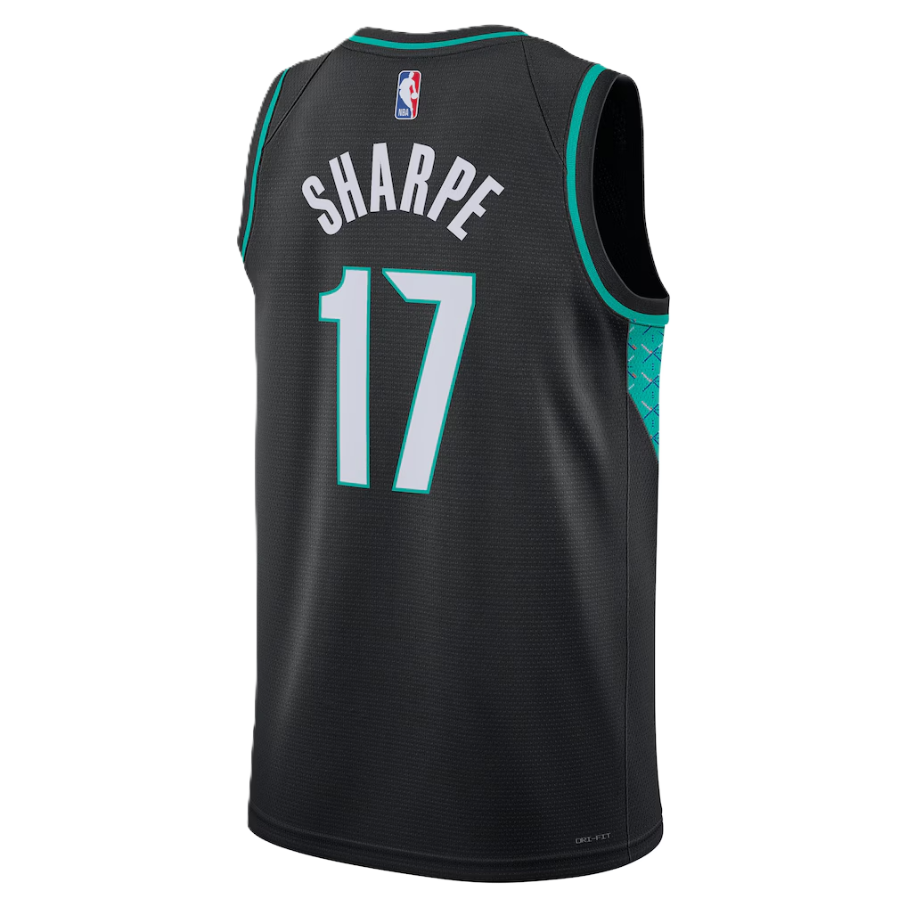 Portland Trail Blazers Black 2025-2026 City Edition Jersey Shaedon Sharpe #17