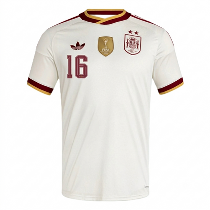 Spain 2026 Away Jersey Rodri #16 - 2 Stars