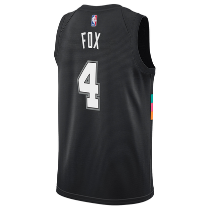 San Antonio Spurs Black 2025-2026 City Edition Jersey De'Aaron Fox #4
