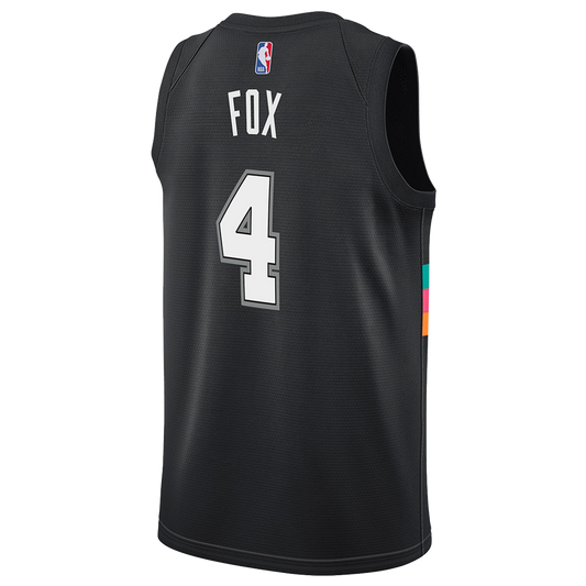 San Antonio Spurs Black 2025-2026 City Edition Jersey De'Aaron Fox #4