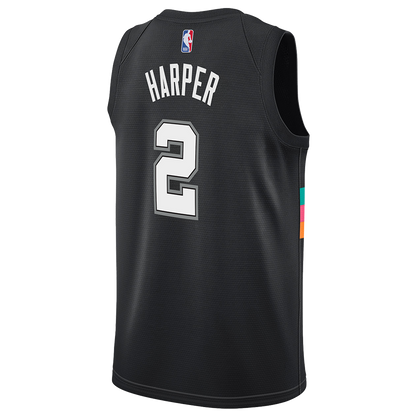 San Antonio Spurs Black 2025-2026 City Edition Jersey Dylan Harper #2
