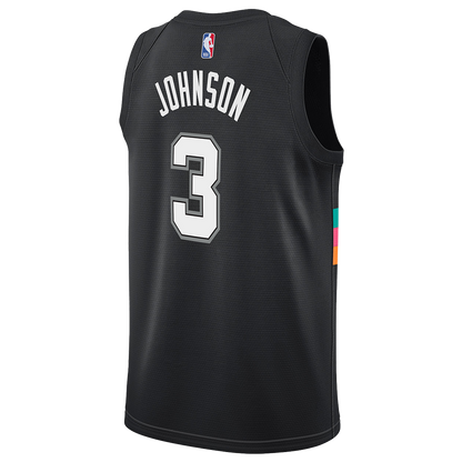 San Antonio Spurs Black 2025-2026 City Edition Jersey Keldon Johnson #3