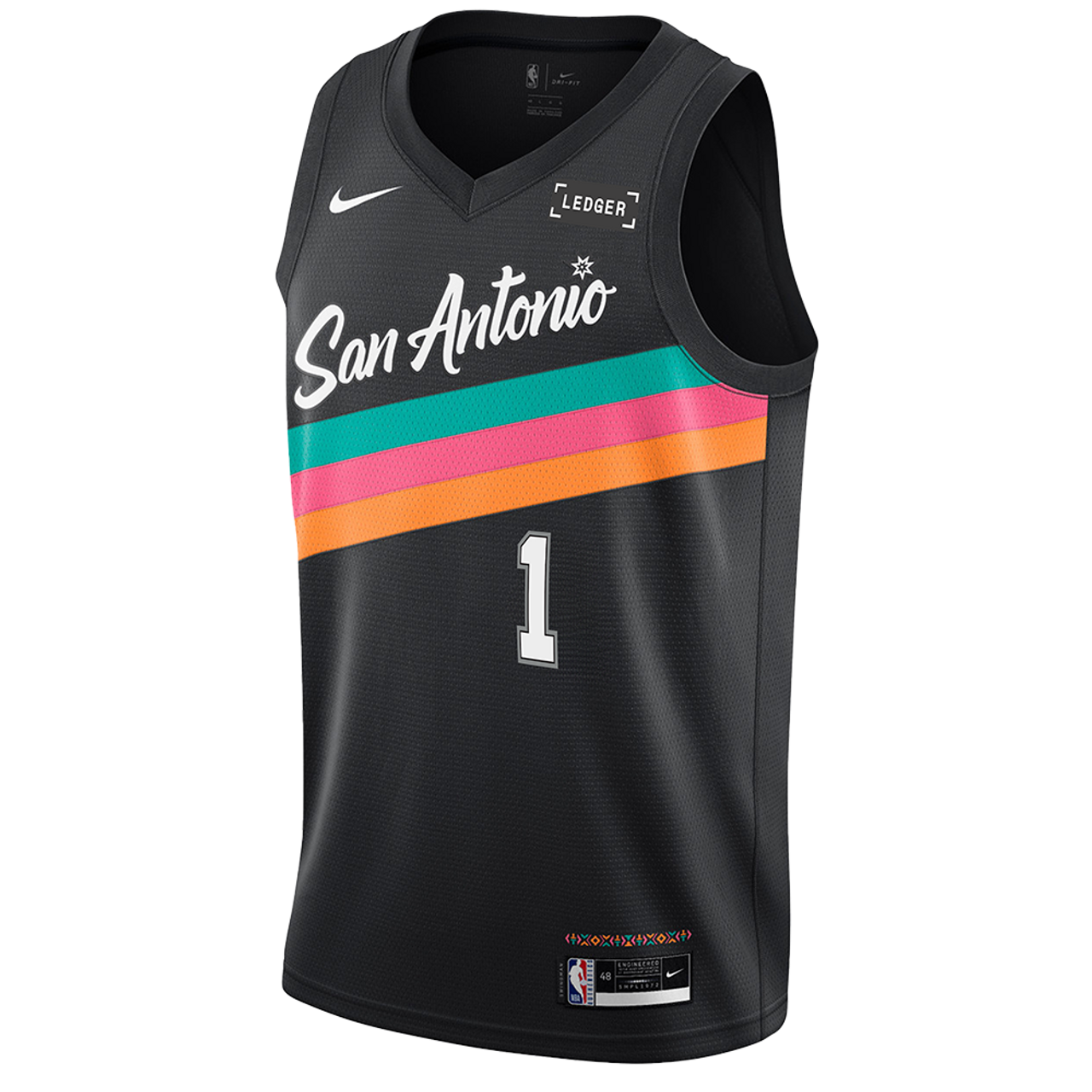 San Antonio Spurs Black 2025-2026 City Edition Jersey Victor Wembanyama #1