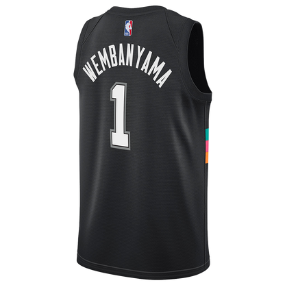 San Antonio Spurs Black 2025-2026 City Edition Jersey Victor Wembanyama #1