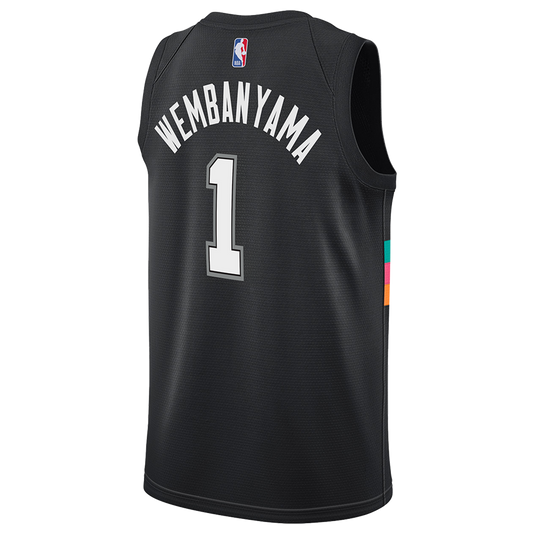 San Antonio Spurs Black 2025-2026 City Edition Jersey Victor Wembanyama #1