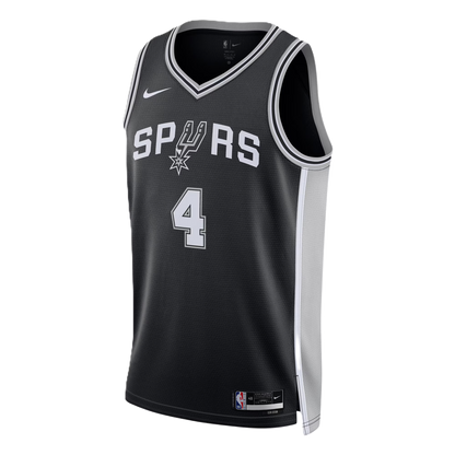San Antonio Spurs Black Icon Jersey De'Aaron Fox #4