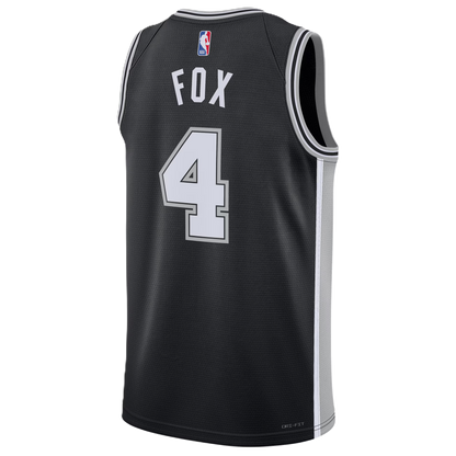 San Antonio Spurs Black Icon Jersey De'Aaron Fox #4
