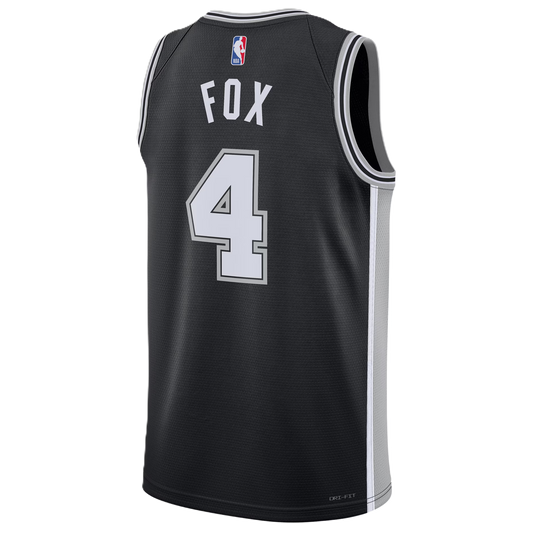 San Antonio Spurs Black Icon Jersey De'Aaron Fox #4