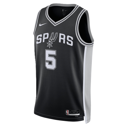 San Antonio Spurs Black Icon Jersey Stephon Castle #5