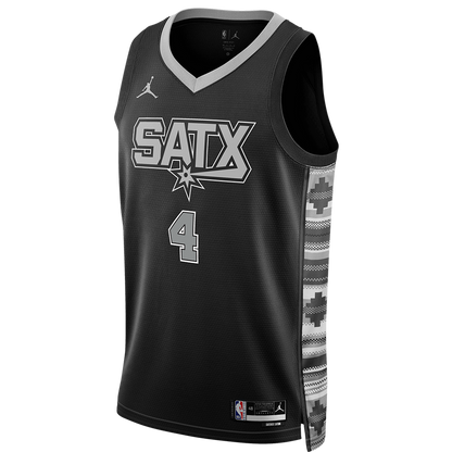 San Antonio Spurs Black Statement Jersey De'Aaron Fox #4
