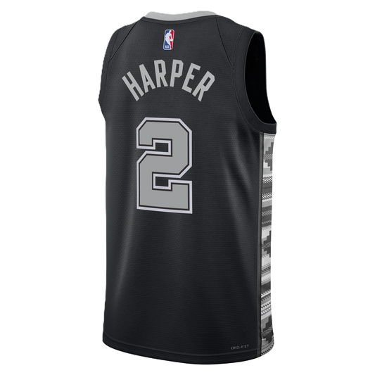 San Antonio Spurs Black Statement Jersey Dylan Harper #2