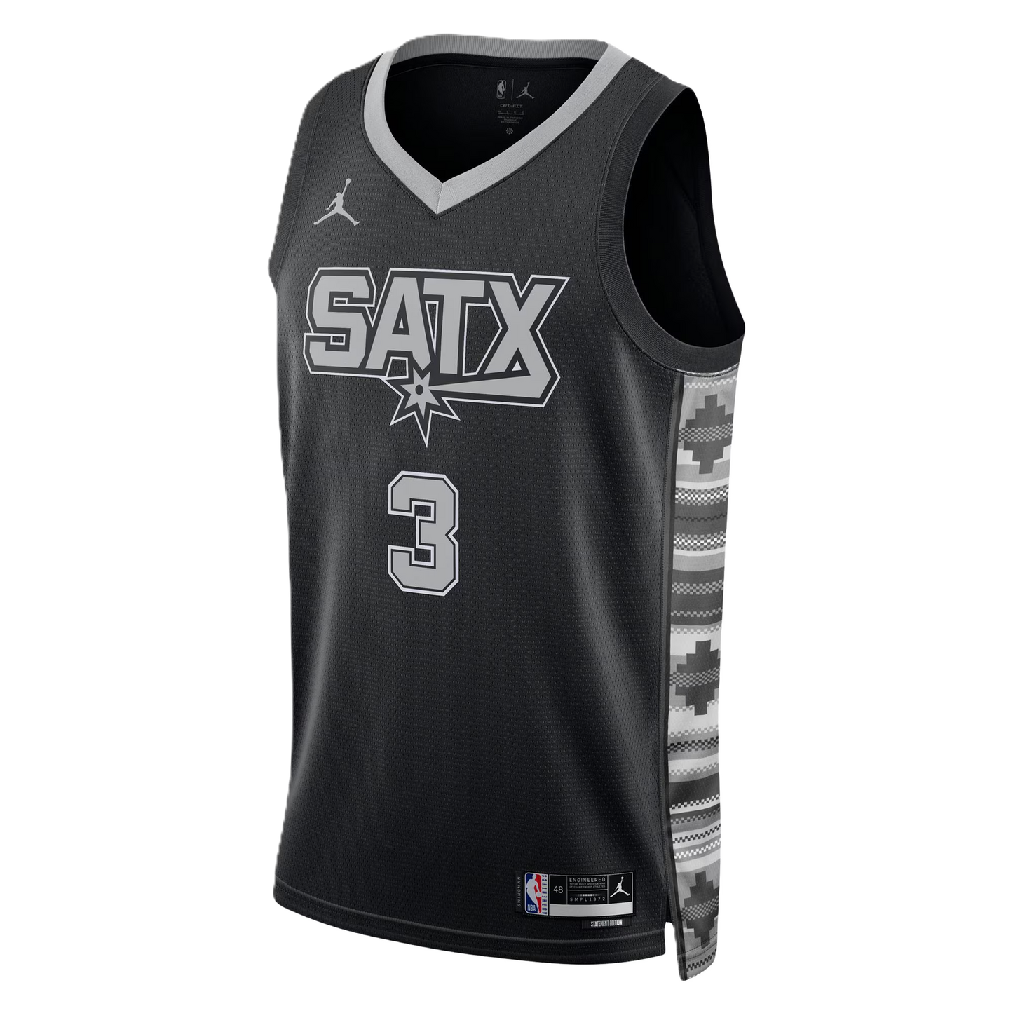 San Antonio Spurs Black Statement Jersey Keldon Johnson #3