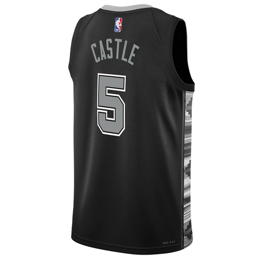 San Antonio Spurs Black Statement Jersey Stephon Castle #5