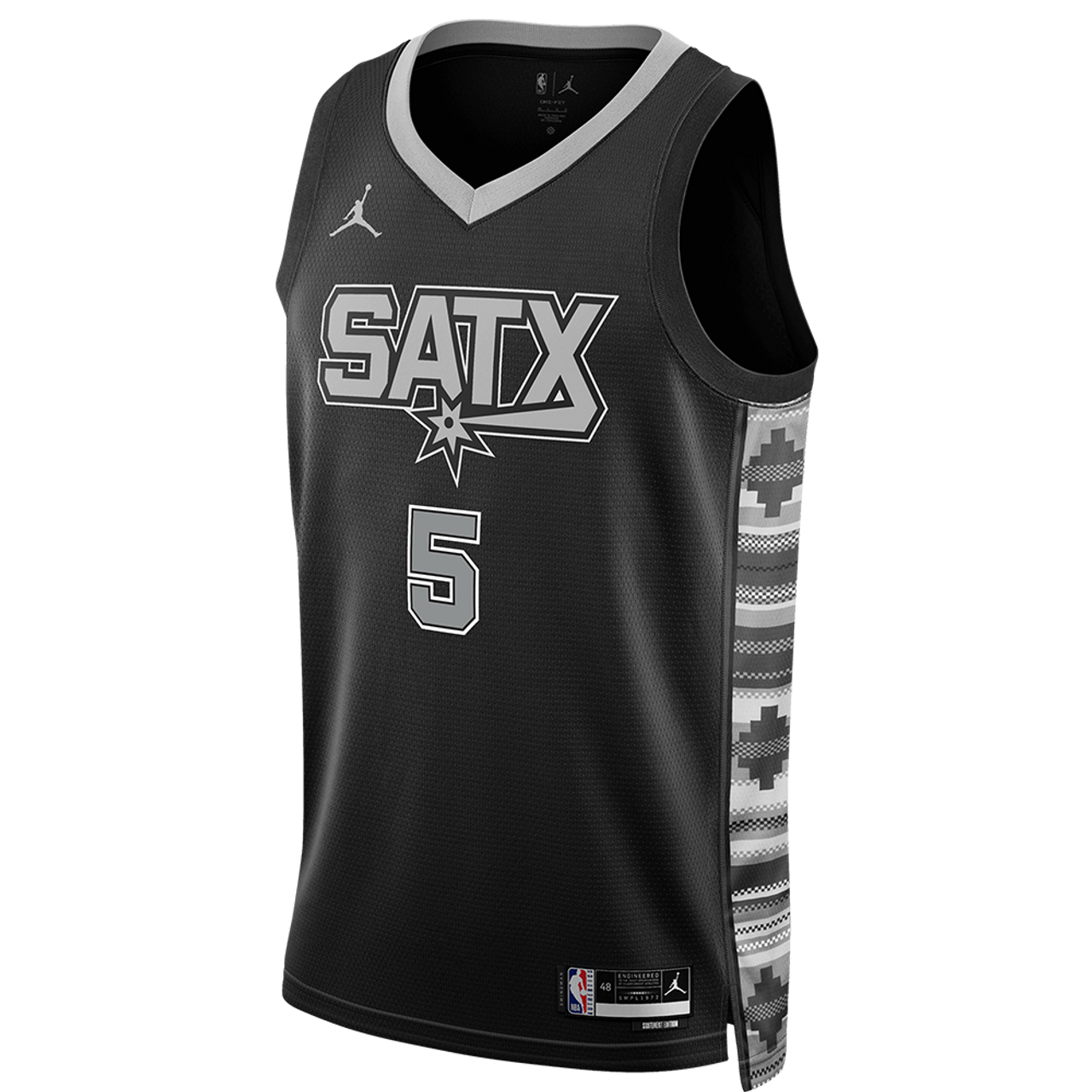 San Antonio Spurs Black Statement Jersey Stephon Castle #5