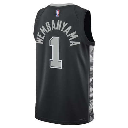 San Antonio Spurs Black Statement Jersey Victor Wembanyama #1