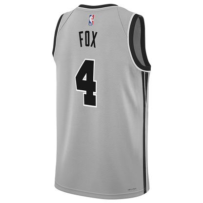 San Antonio Spurs Silver 2025-2026 Statement Jersey De'Aaron Fox #4