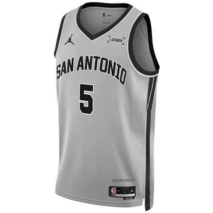 San Antonio Spurs Silver 2025-2026 Statement Jersey Stephon Castle #5