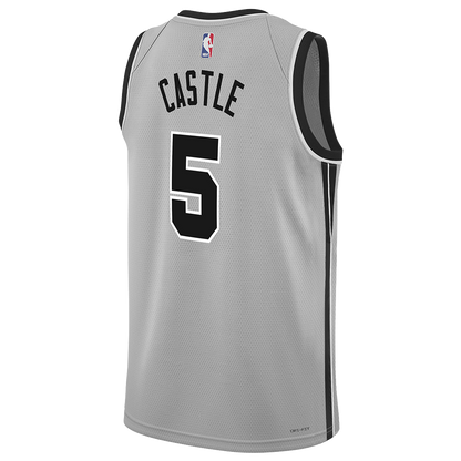 San Antonio Spurs Silver 2025-2026 Statement Jersey Stephon Castle #5