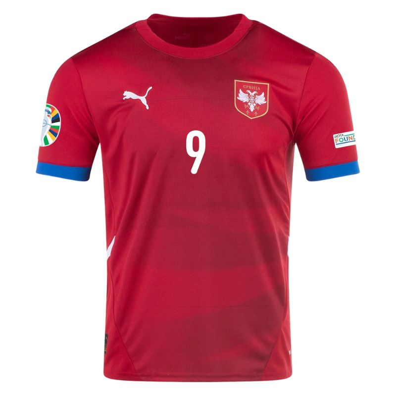 Serbia 2024 Home Jersey Mitrovic #9 front