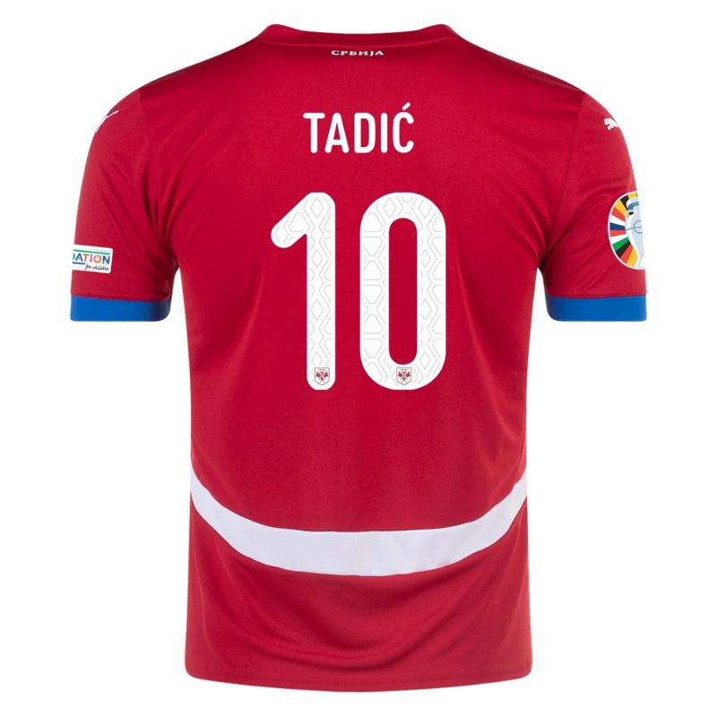 Serbia 2024 Home Jersey Tadic #10 back