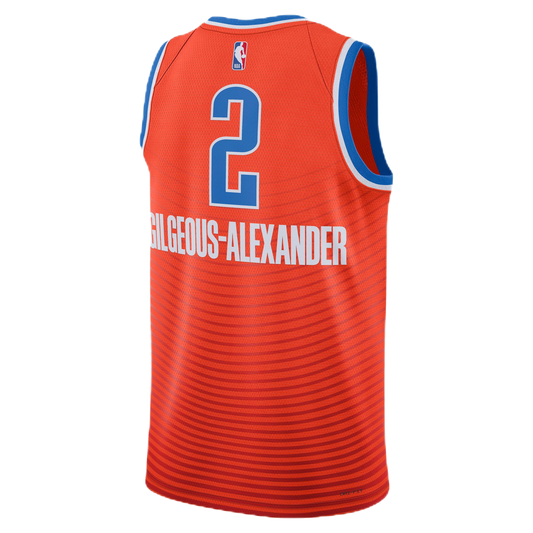Shai Gilgeous-Alexander Jersey, OKC Thunder Statement Edition, Orange Basketball Jersey, SGA #2 Jersey, Oklahoma City Thunder Gear, Statement Jersey.
