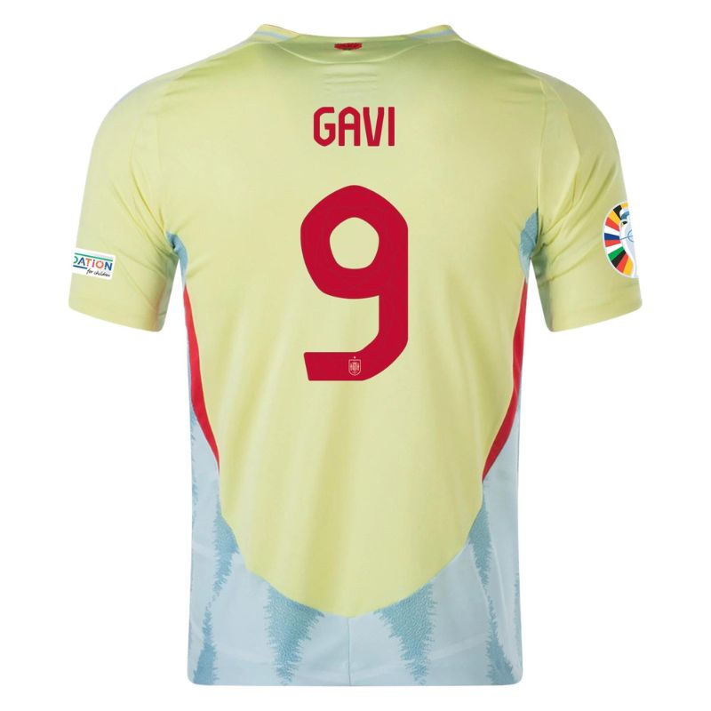 Spain 2024 Away Jersey Gavi #9 back