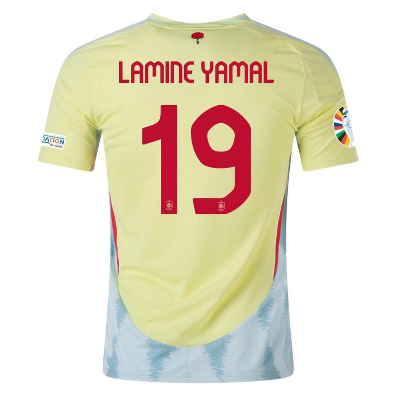 Spain 2024 Away Jersey Lamine Yamal #19 back