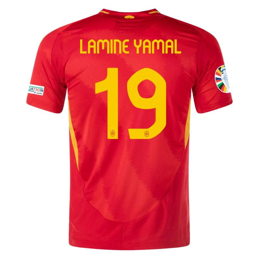 Spain 2024 Home Jersey Lamine Yamal #19 back