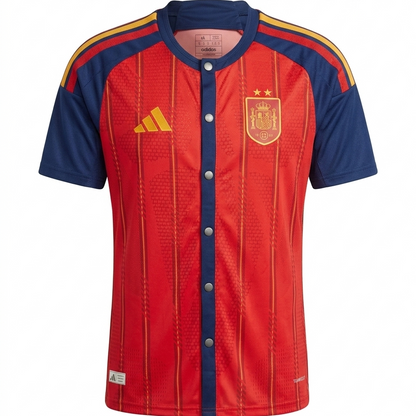 Spain 2026 Home Button-Up Jersey - 2 Stars