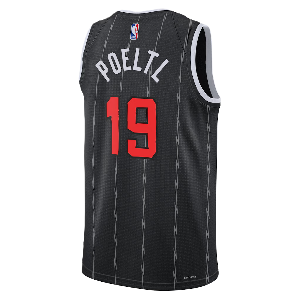 Toronto Raptors Black 2025-2026 City Edition Jersey Jakob Poeltl #19